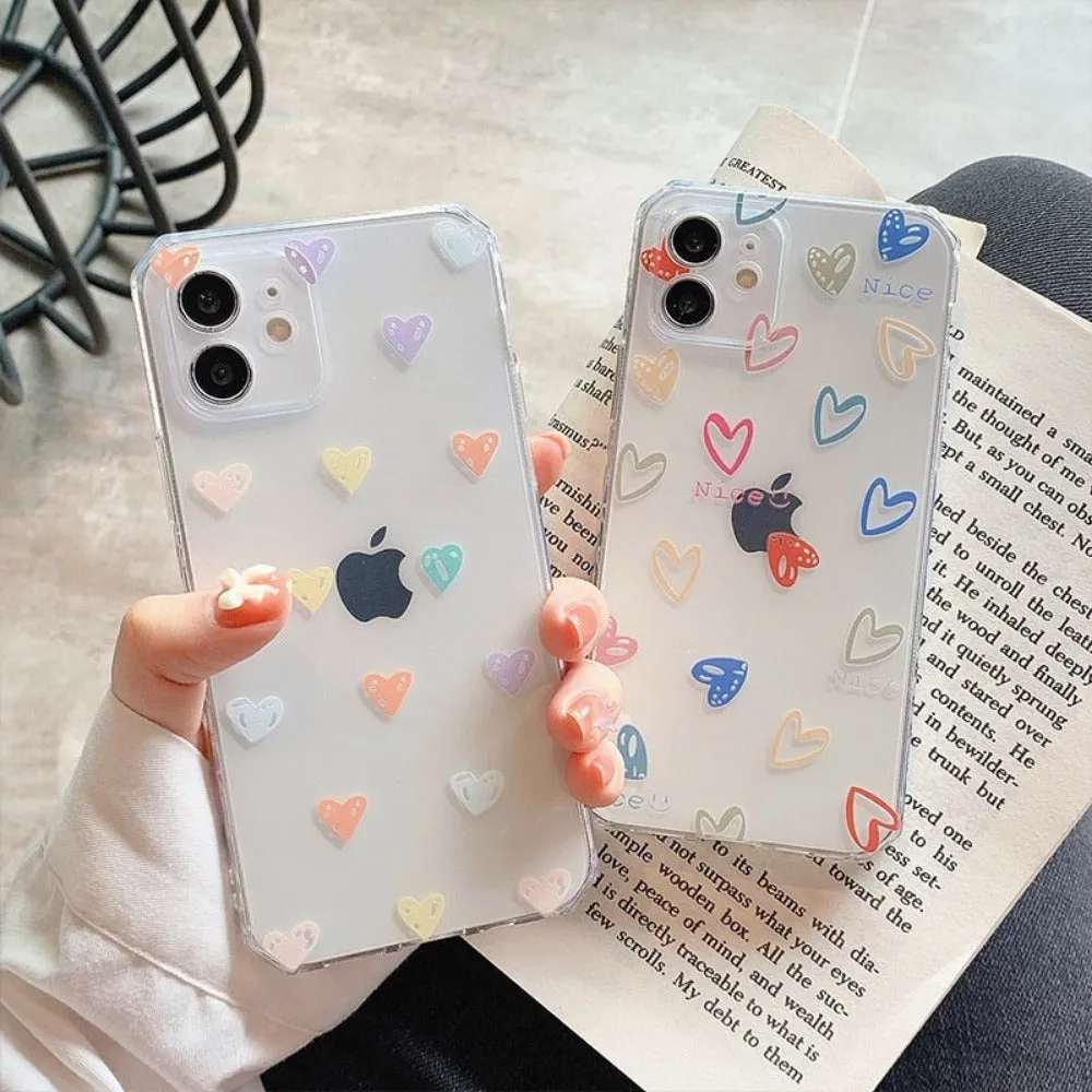 Transparent Heart Protective iPhone Case