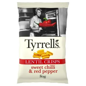 Tyrells 80g Sweet Chilli & Red Pepper Lentil Crisps