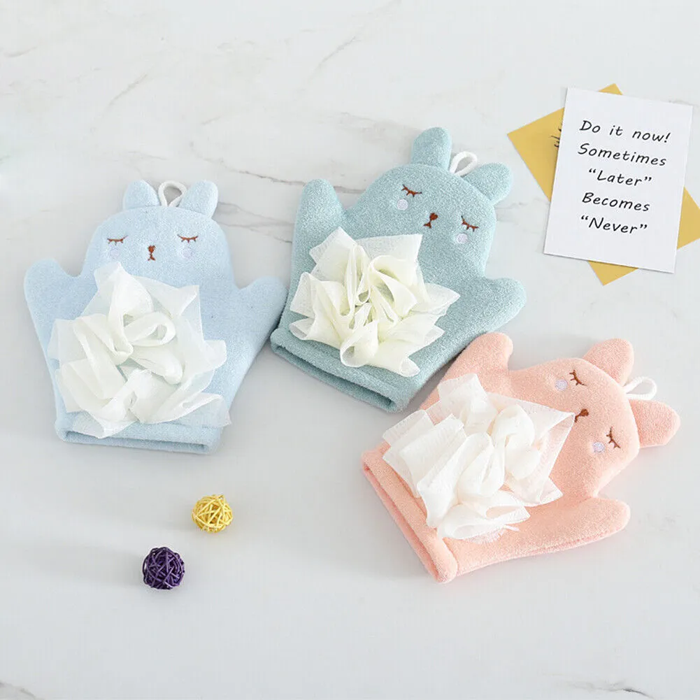 US 3-5 Pack Baby Kids Bath Lily Shower Gloves Sponge Hand Puppet Bath Wash Mitt