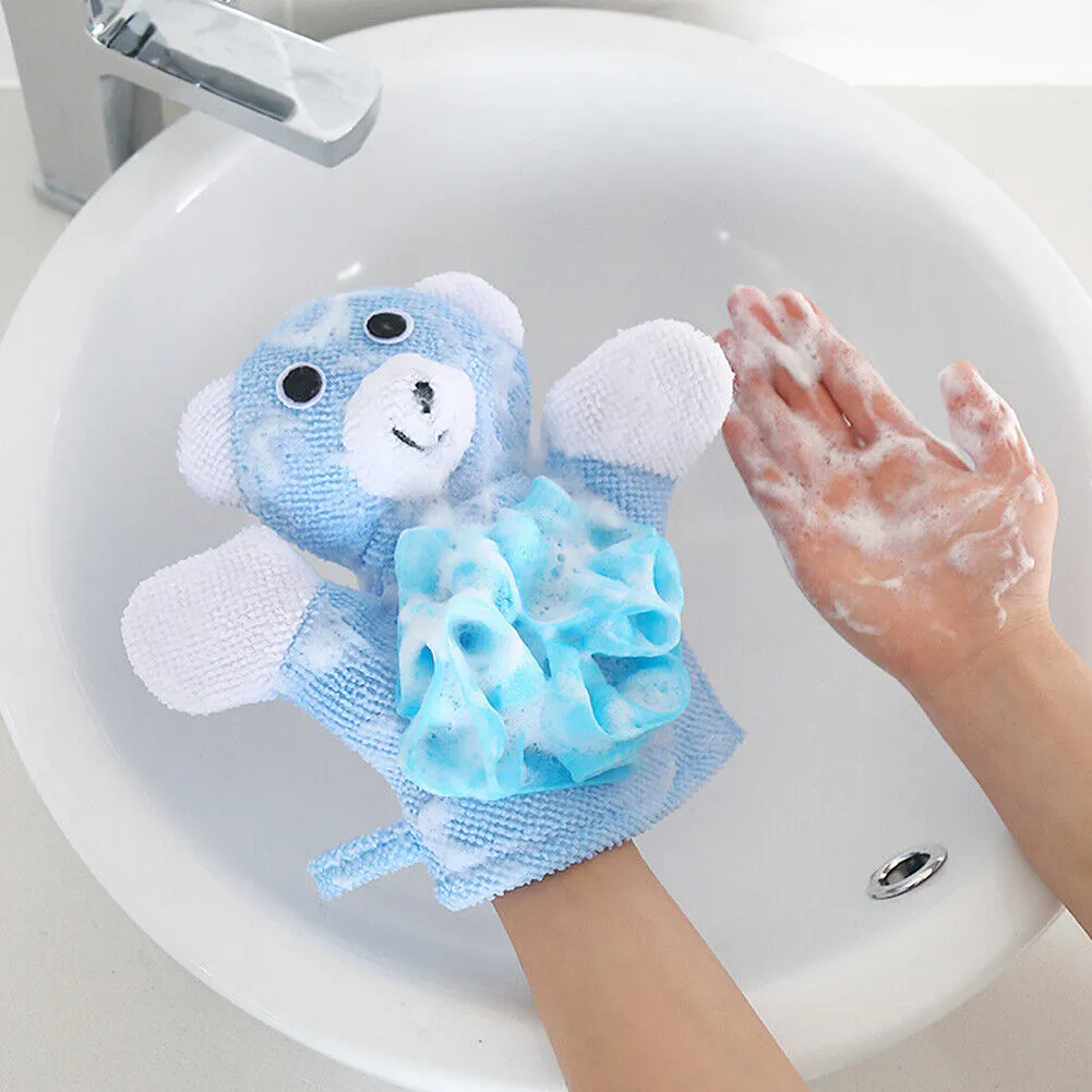 US 3-5 Pack Baby Kids Bath Lily Shower Gloves Sponge Hand Puppet Bath Wash Mitt