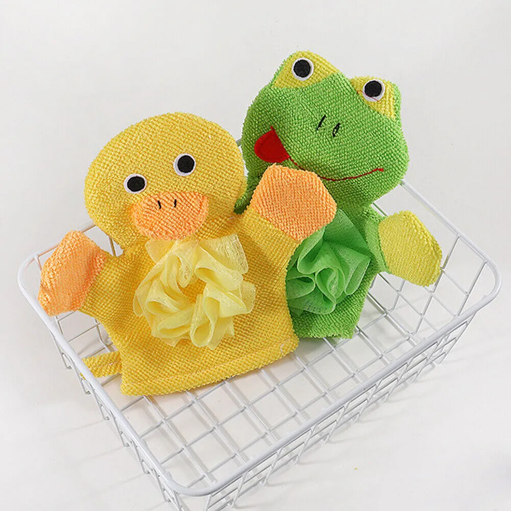 US 3-5 Pack Baby Kids Bath Lily Shower Gloves Sponge Hand Puppet Bath Wash Mitt