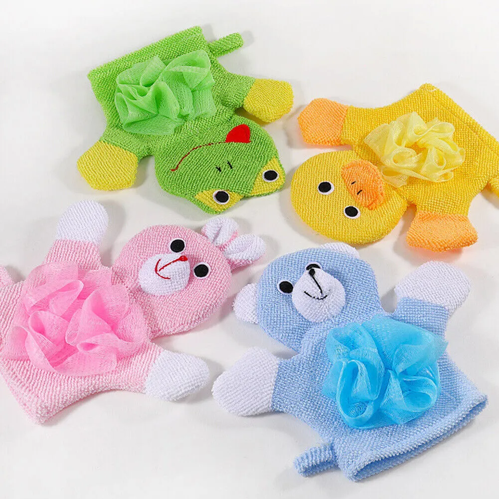 US 3-5 Pack Baby Kids Bath Lily Shower Gloves Sponge Hand Puppet Bath Wash Mitt